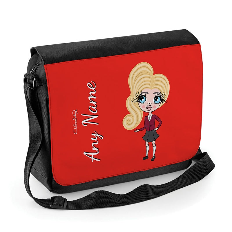 ClaireaBella Girls Personalised Red Messenger Bag - Image 1