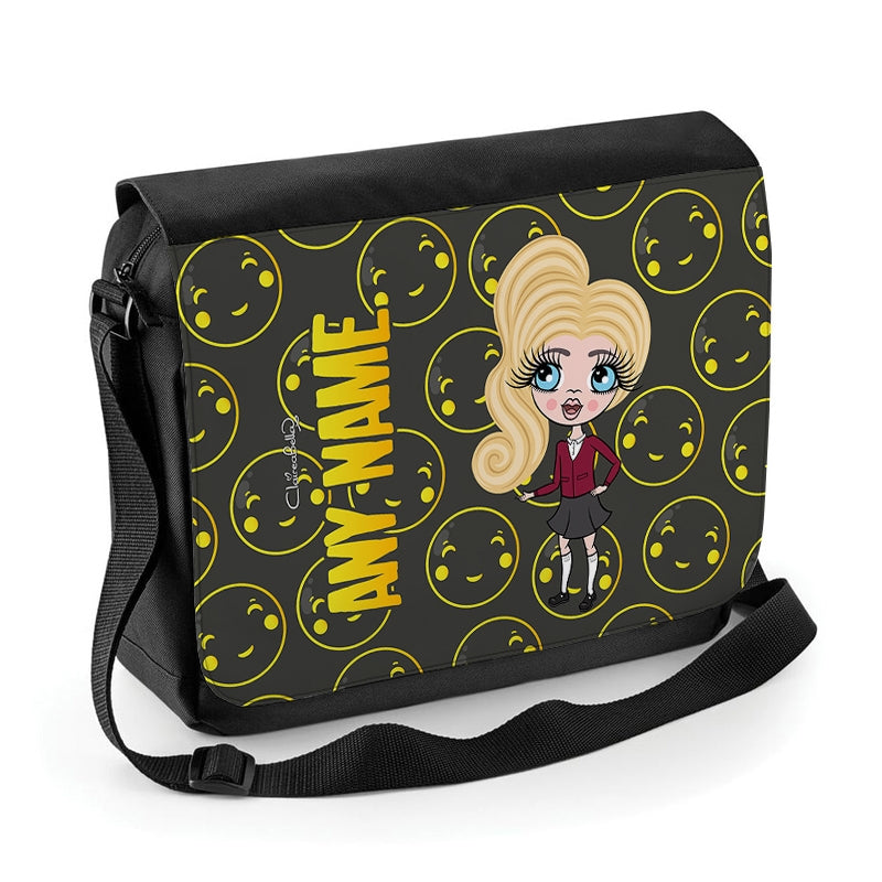 ClaireaBella Girls Personalised Smiley Faces Messenger Bag - Image 1