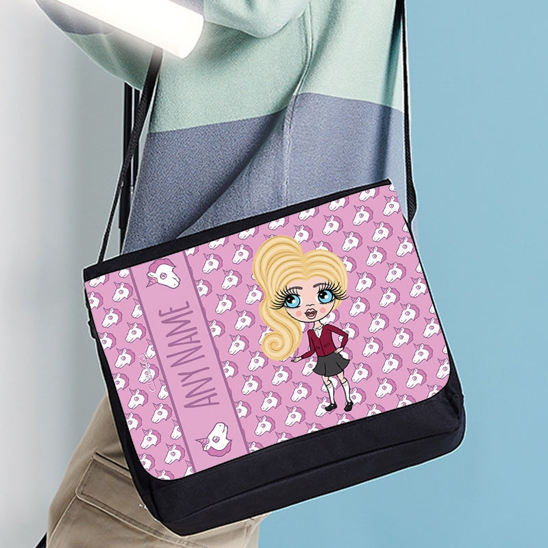 ClaireaBella Girls Personalised Unicorn Emoji Messenger Bag - Image 2