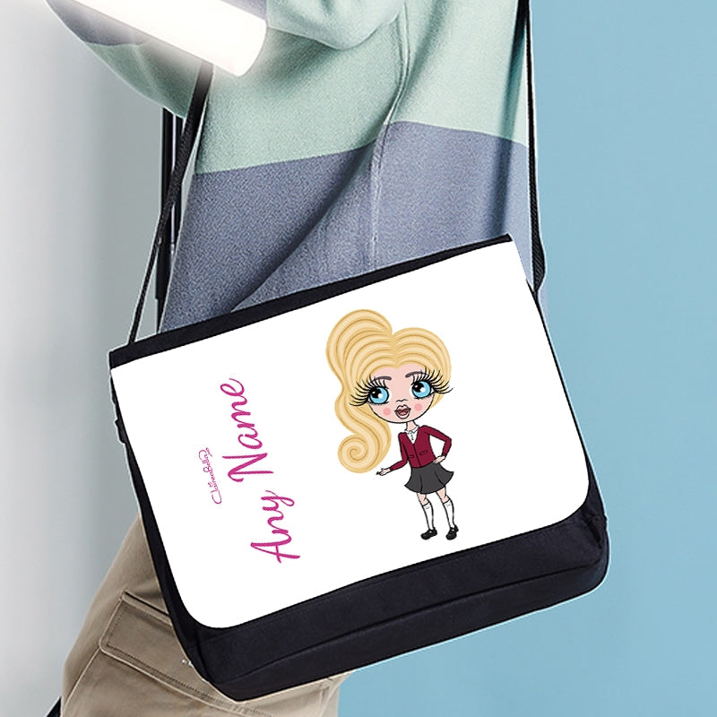 ClaireaBella Girls Personalised White Messenger Bag - Image 2
