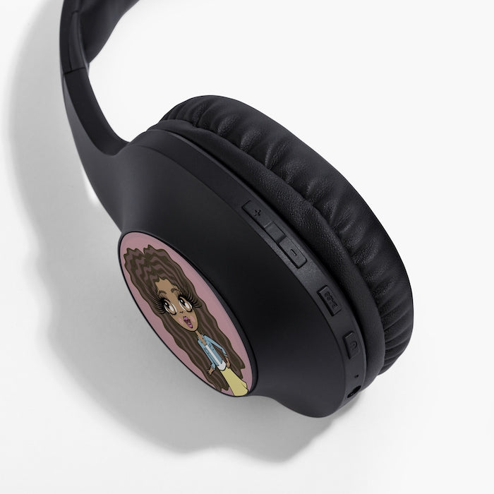 ClaireaBella Girls Pink Personalised Wireless Headphones - Image 3
