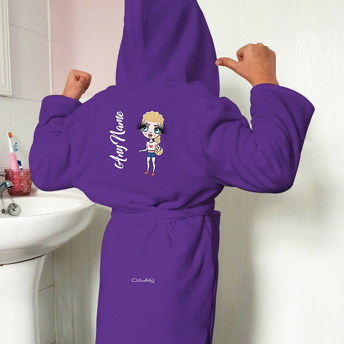 ClaireaBella Girls Purple Dressing Gown - Image 1