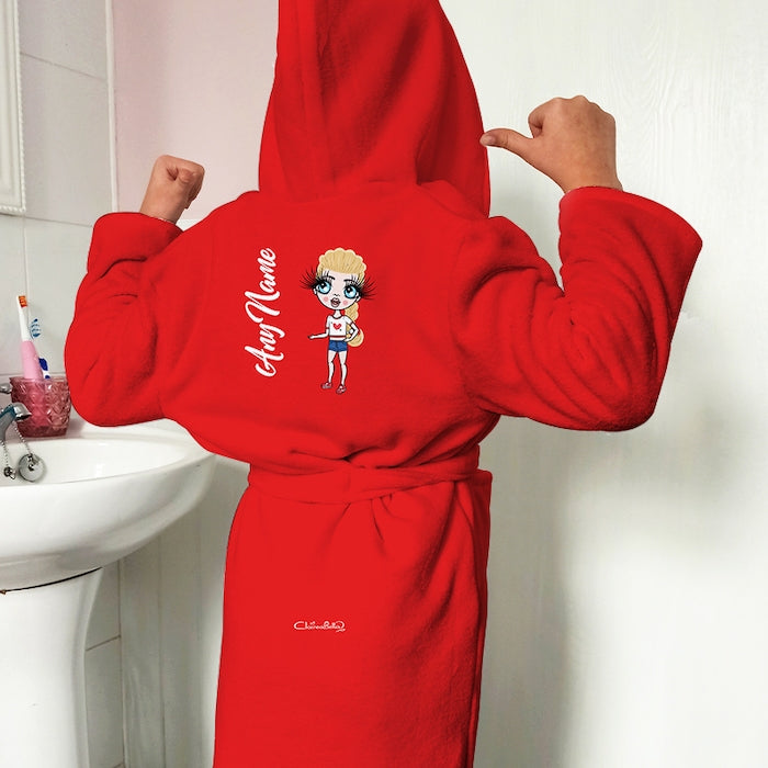 ClaireaBella Girls Red Dressing Gown - Image 3