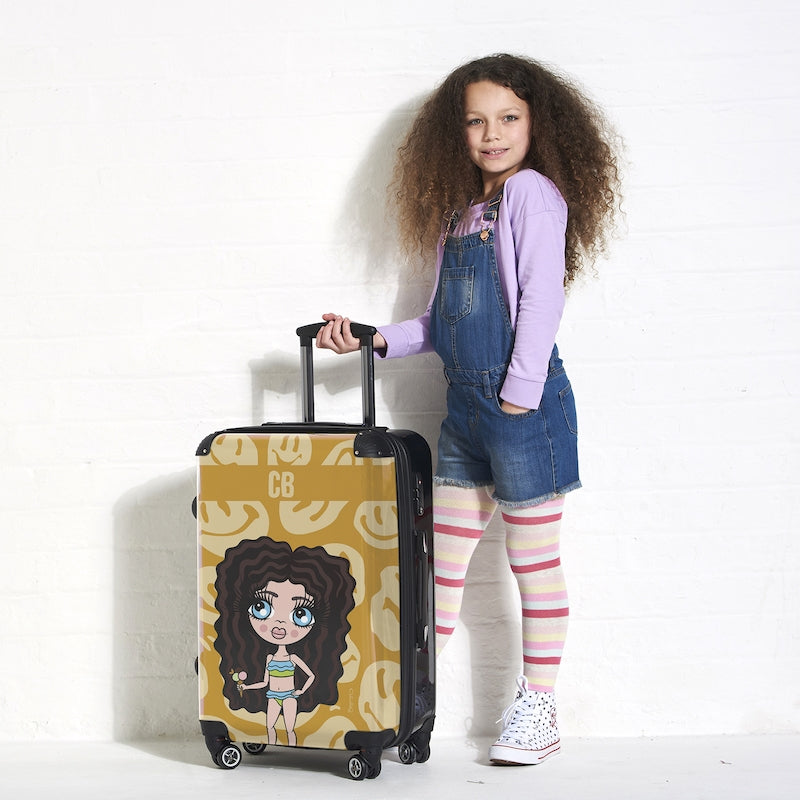 ClaireaBella Girls Personalised Repeat Smile Suitcase - Image 4