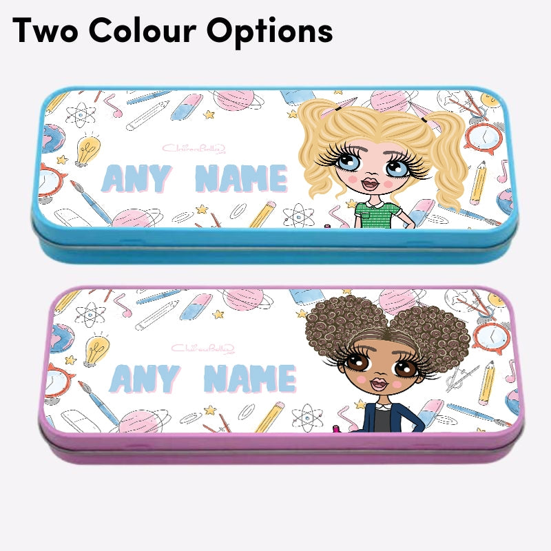 ClaireaBella Girls School Pattern Tin Pencil Case - Image 2