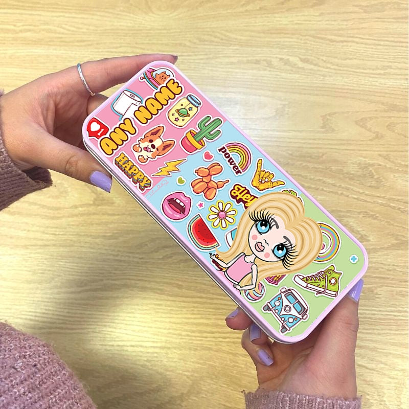 ClaireaBella Girls Stickers Tin Pencil Case - Image 2