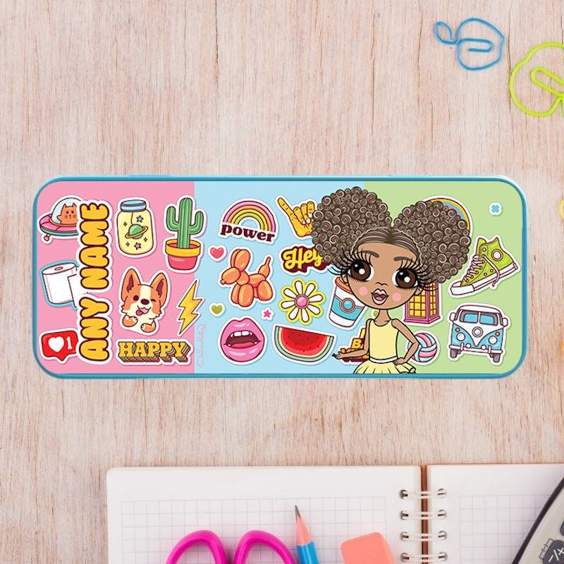 ClaireaBella Girls Stickers Tin Pencil Case - Image 1