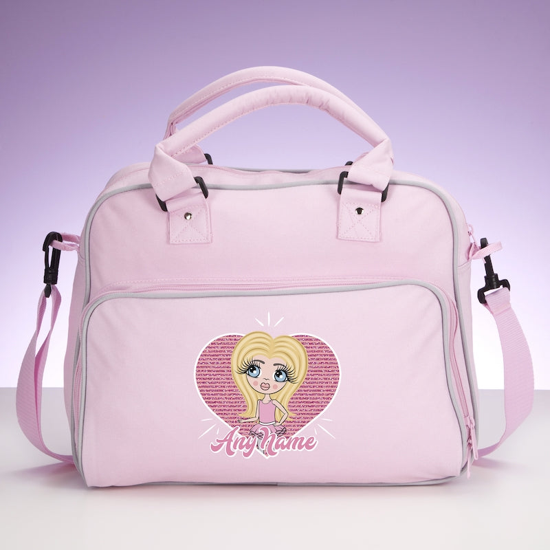 ClaireaBella Girls Personalised Heart Travel Bag - Image 1