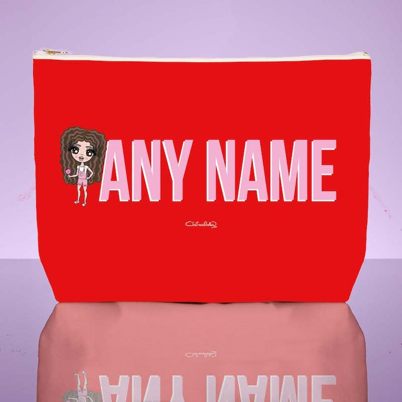 ClaireaBella Girls Red Bold Name Wash Bag - Image 1