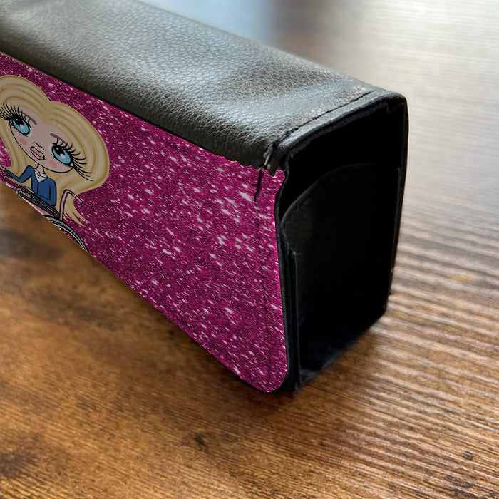 ClaireaBella Girls Personalised Wheelchair Pink Glitter Glasses Case - Image 3