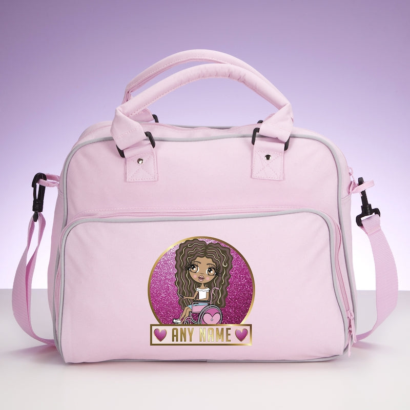 ClaireaBella Girls Wheelchair Glitter Travel Bag Toxic Fox