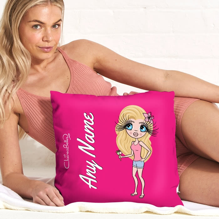 ClaireaBella Square Cushion - Hot Pink - Image 6