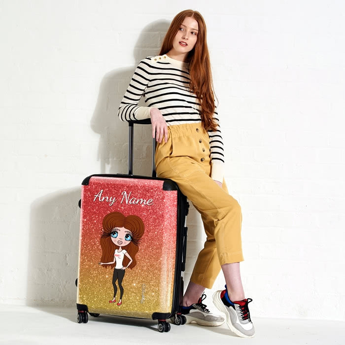 ClaireaBella Ombre Glitter Effect Suitcase - Image 4