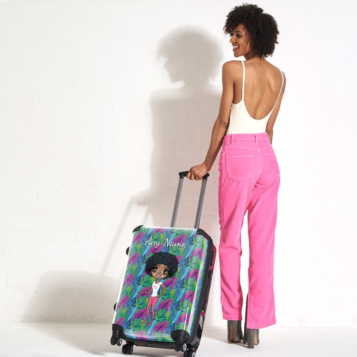 ClaireaBella Neon Leaf Suitcase - Image 1