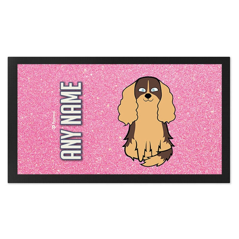 Personalised Dog Pink Glitter Pet Mat - Image 2