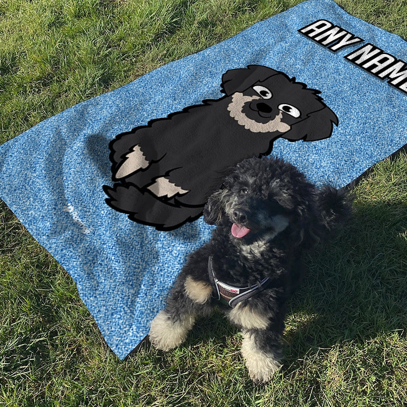 Personalised Dog Blue Glitter Bath Towel - Image 5