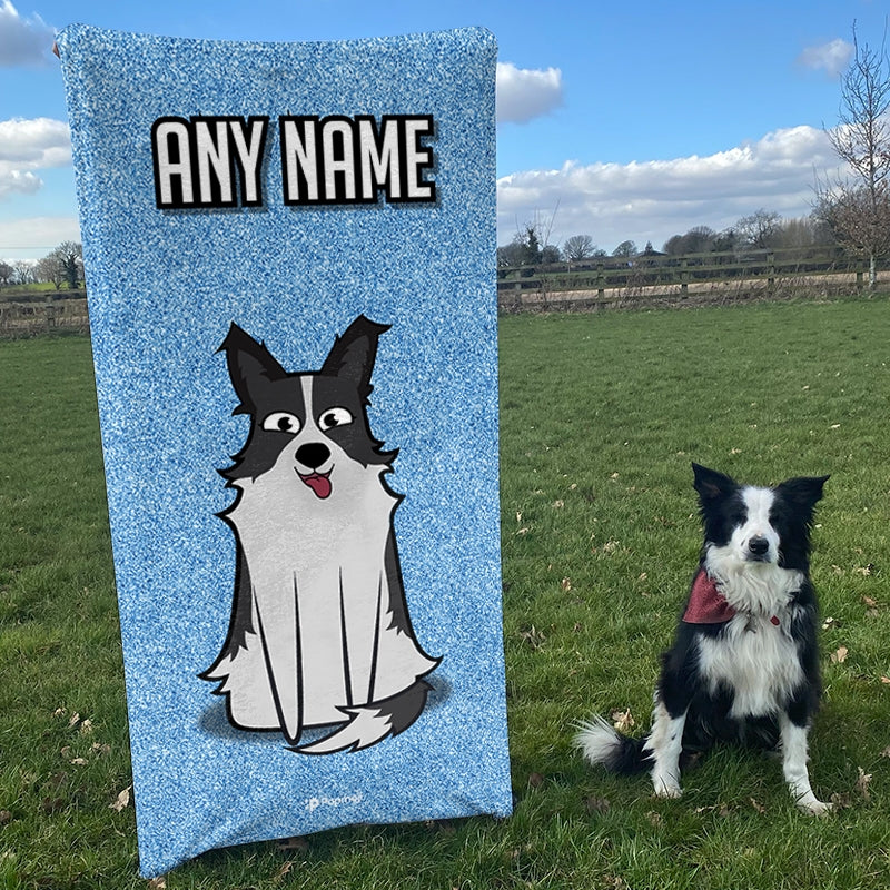 Personalised Dog Blue Glitter Bath Towel - Image 4