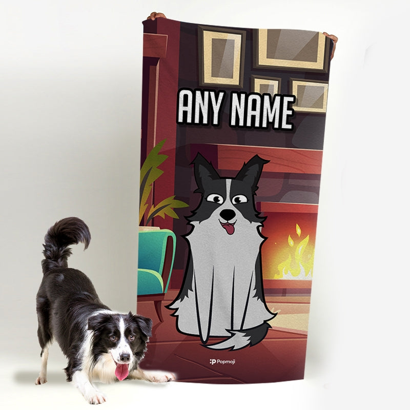 Personalised Dog Fireplace Beach Towel - Image 2