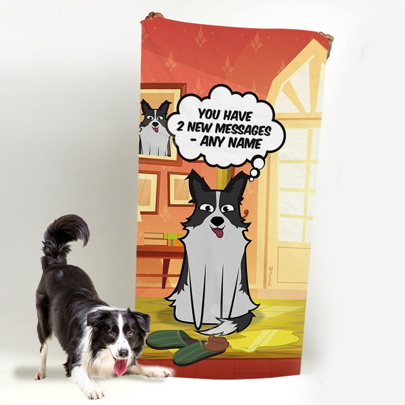 Personalised Dog New Messages Beach Towel - Image 3