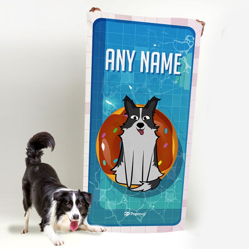 Personalised Dog Pool Time Beach Towel - Image 1
