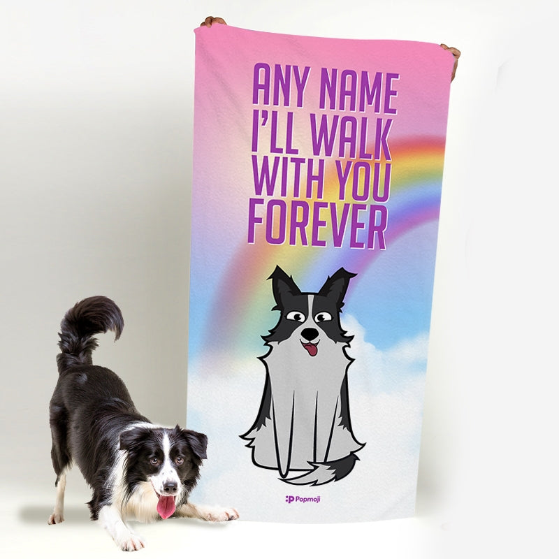 Personalised Dog Walk With You Forever Beach Towel - Image 1