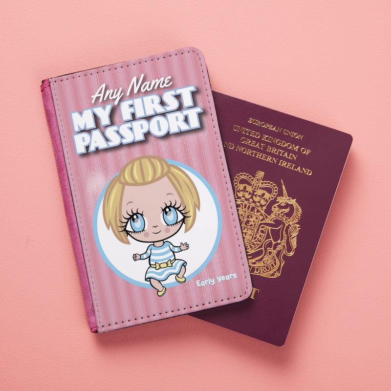 Early Years Girls Personalised My First Passport Cover - Image 1