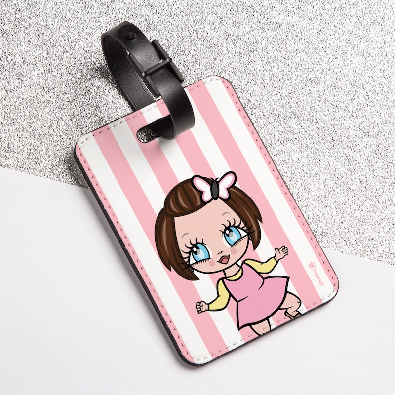 Early Years Personalised Light Pink Stripe Luggage Tag - Image 1