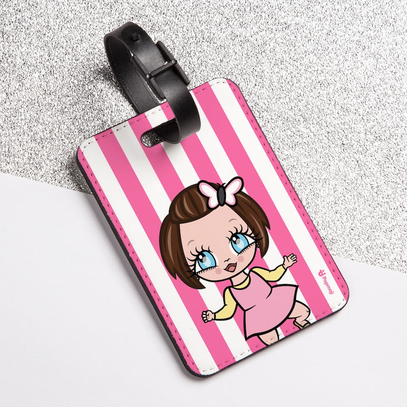 Early Years Personalised Pink Stripe Luggage Tag - Image 1