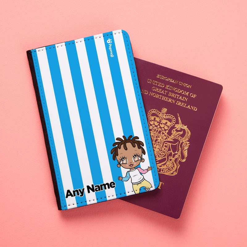 Early Years Personalised Blue Stripe Passport Cover - Image 1