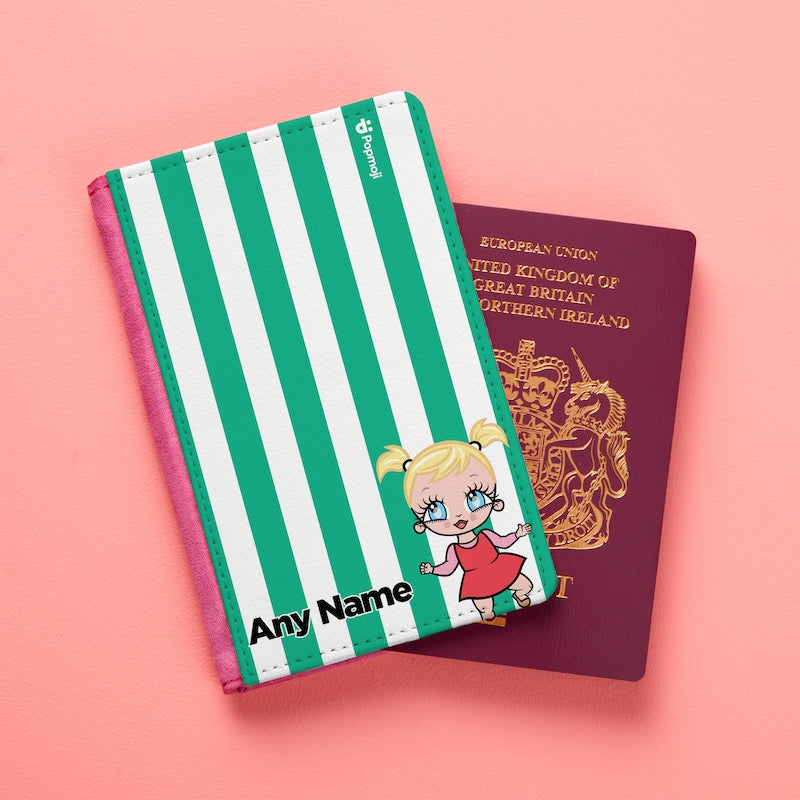 Early Years Personalised Green Stripe Passport Cover - Image 5