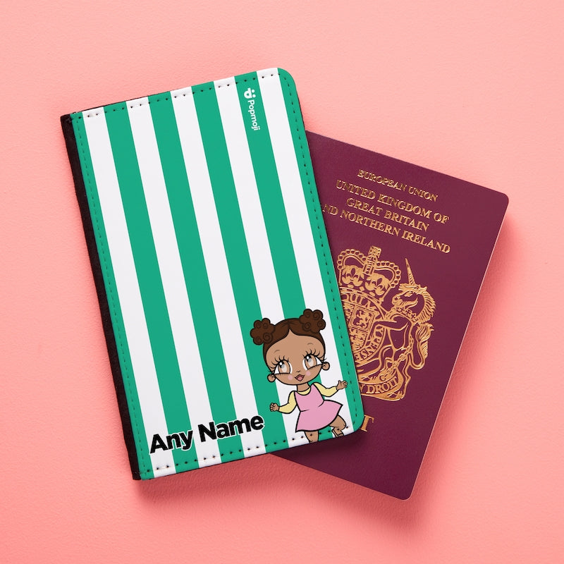 Early Years Personalised Green Stripe Passport Cover - Image 1