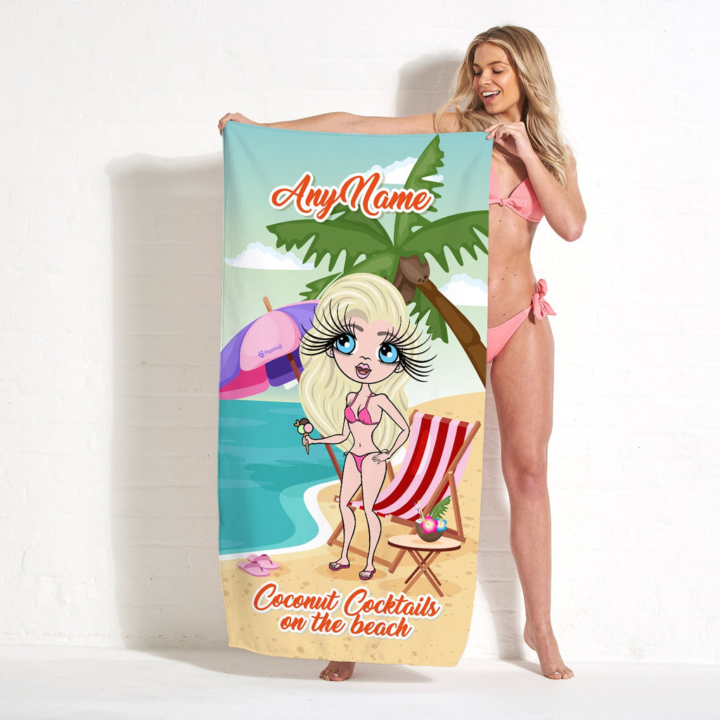 ClaireaBella Coconut Cocktails Beach Towel