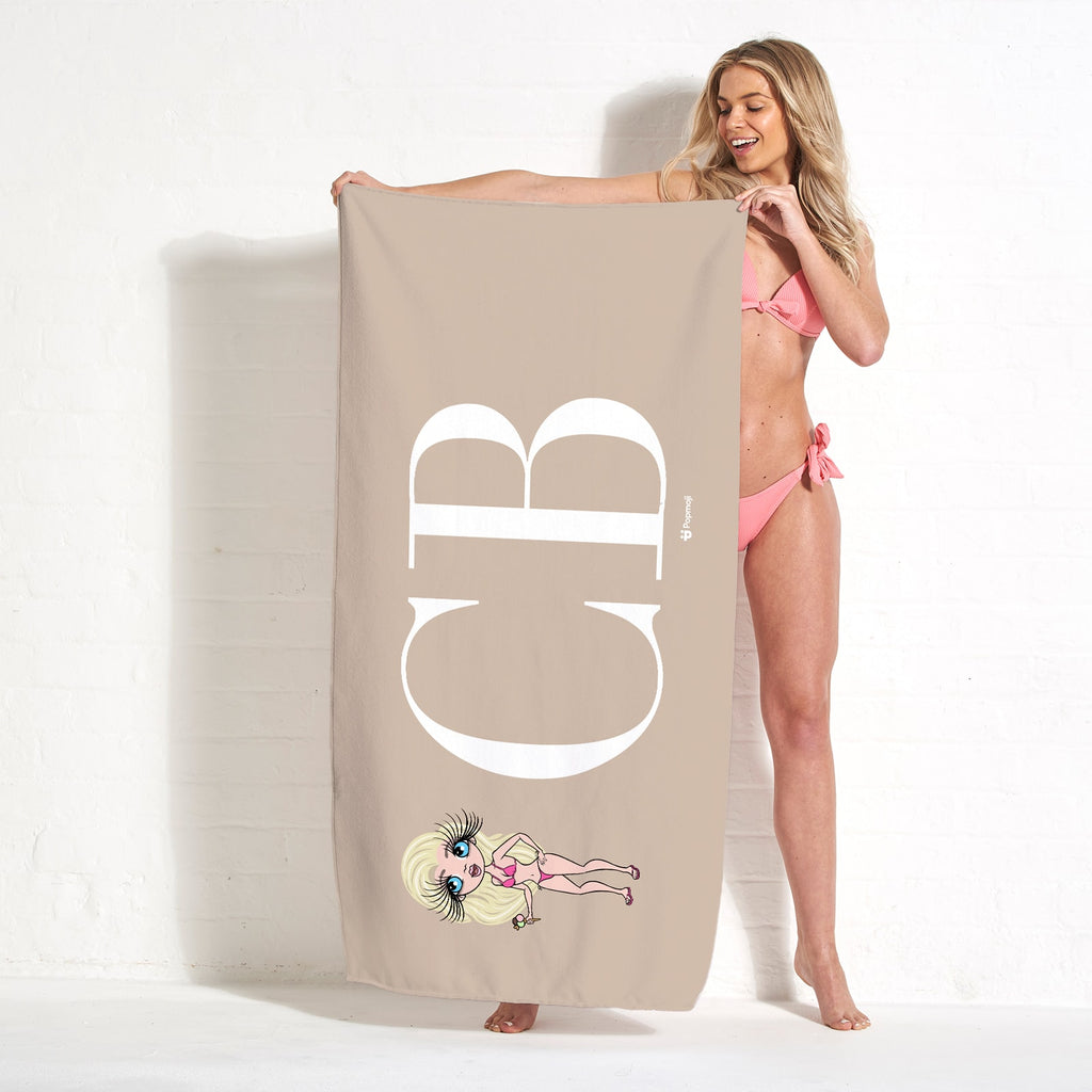 ClaireaBella The LUX Collection Initial Nude Landscape Beach Towel