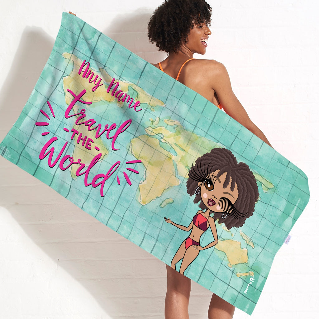 ClaireaBella World Print Beach Towel