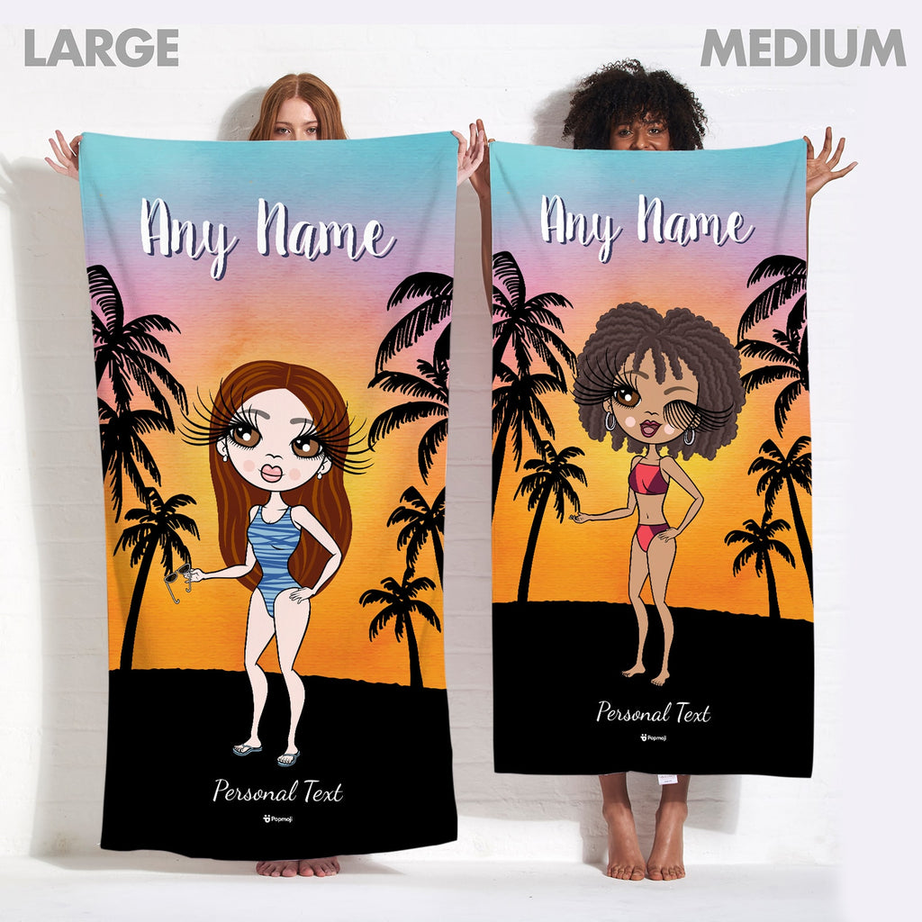 ClaireaBella Tropical Sunset Beach Towel