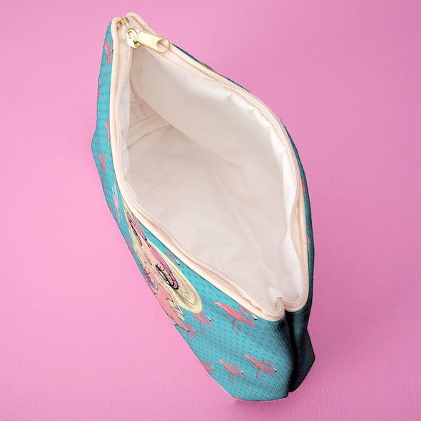 ClaireaBella Flamingo Print Make Up Bag - Image 6
