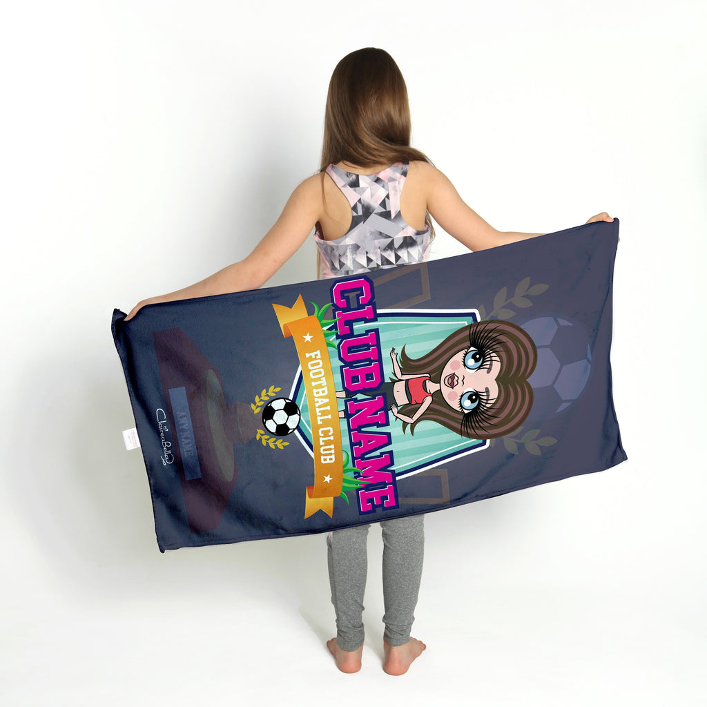 ClaireaBella Girls Football Logo Gym Towel - Image 2