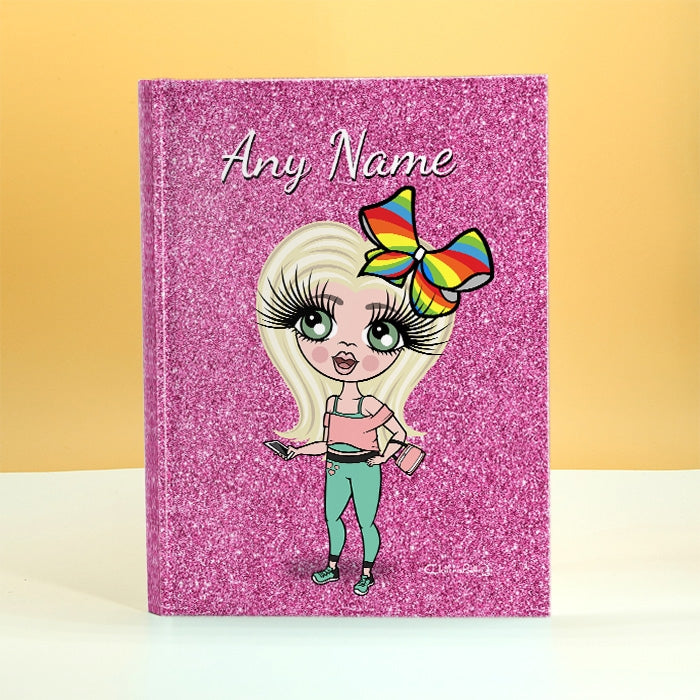 ClaireaBella Girls Glitter Print Diary - Image 1