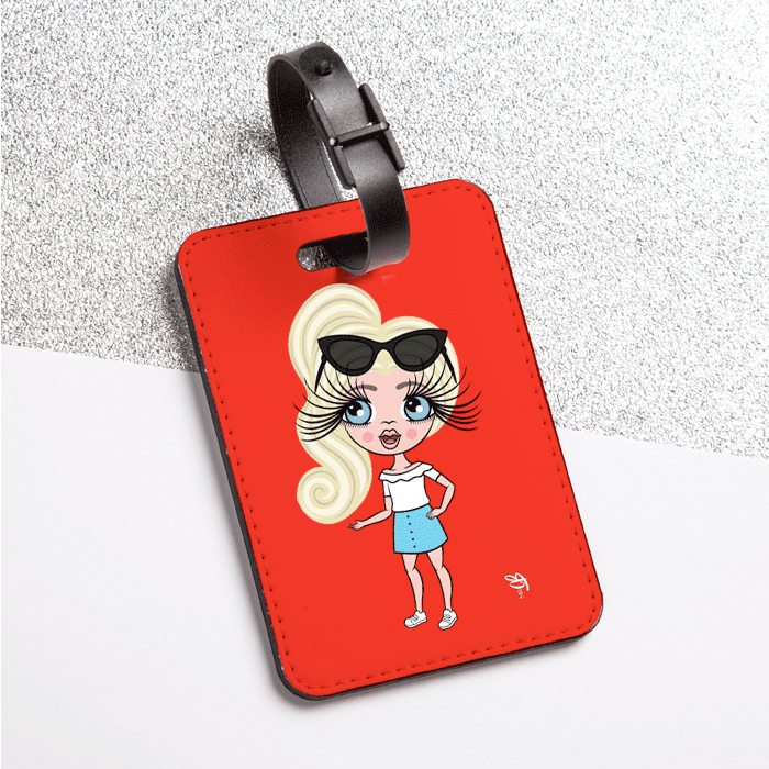 ClaireaBella Girls Red Bold Name Luggage Tag