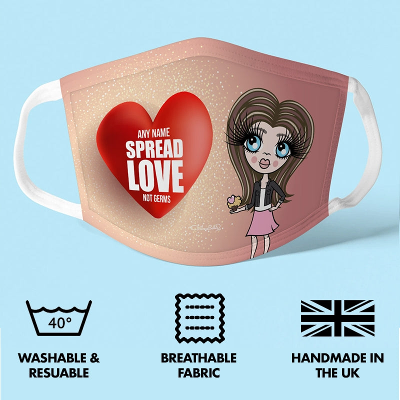 ClaireaBella Girls Personalised Spread Love Reusable Face Covering - Image 3