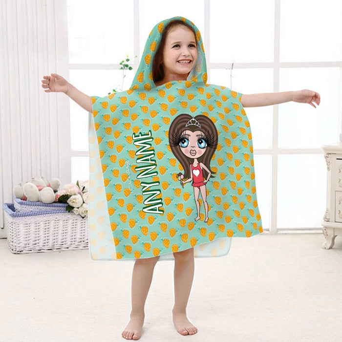 ClaireaBella Girls Pineapple Print Poncho Towel - Image 2
