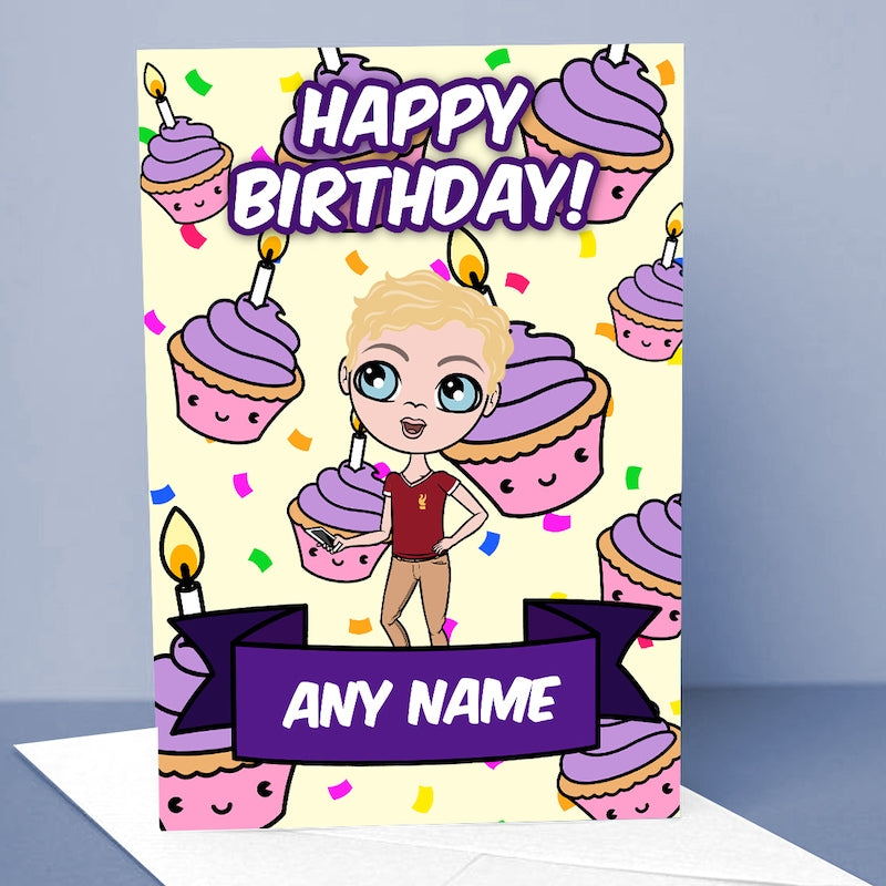 Jnr Boys Cute Cupcake Birthday Card - Image 1