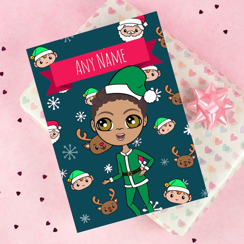 Jnr Boys Cute Emojis Print Christmas Card - Image 4