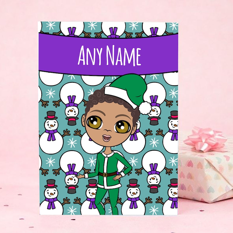 Jnr Boys Cute Snowman Emoji Christmas Card - Image 3