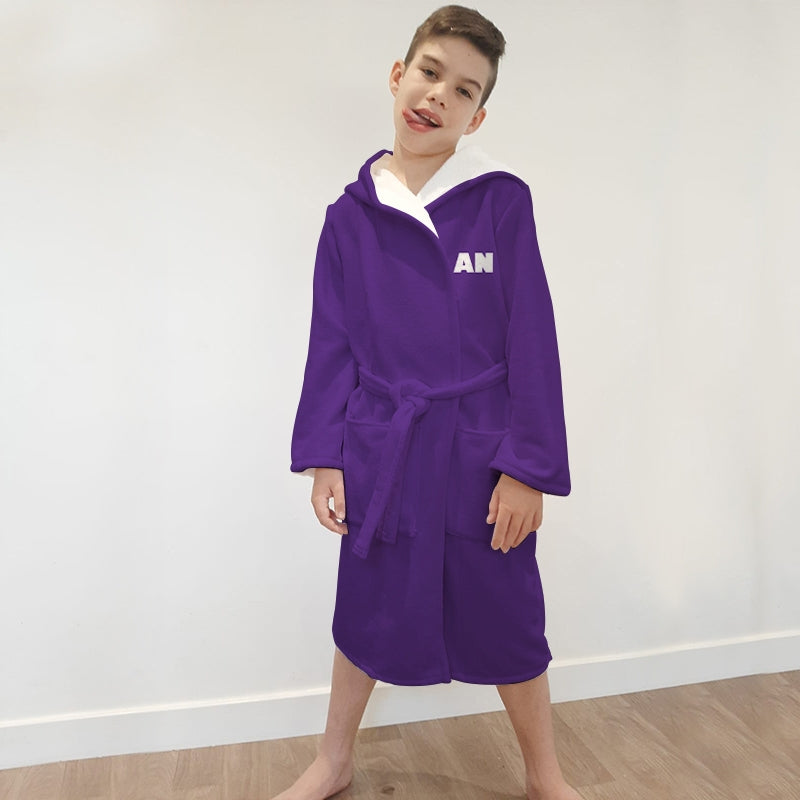Jnr Boys Purple Dressing Gown Toxic Fox