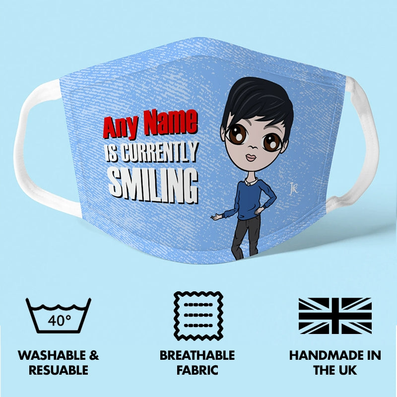 Jnr Boys Personalised Smile Reusable Face Covering - Image 3