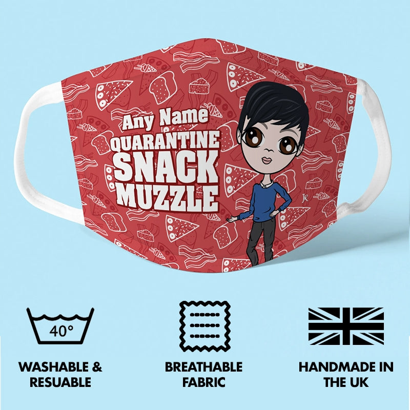 Jnr Boys Personalised Snack Muzzle Reusable Face Covering - Image 2