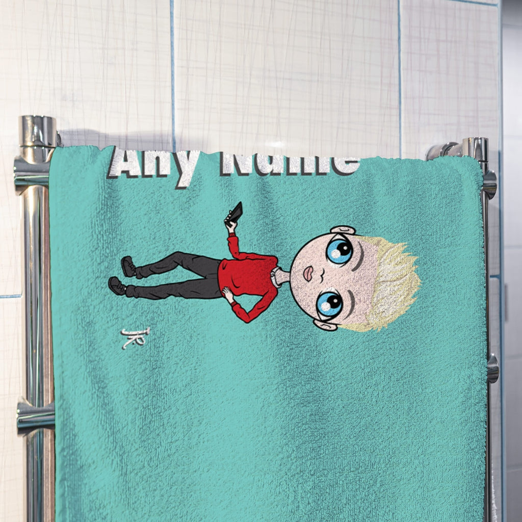 Jnr Boys Turquoise Hand Towel - Image 4