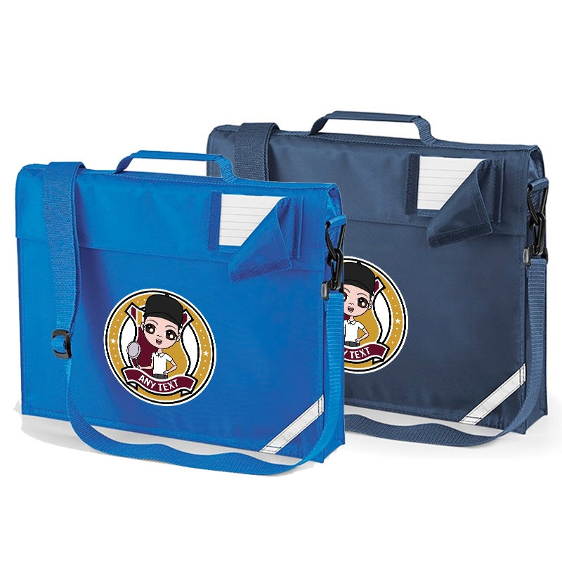 Jnr Boys Premium Personalised School Emblem Mustard Book Bag - Image 1