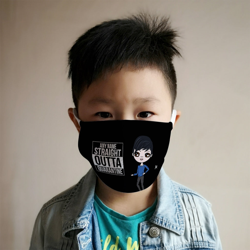 Jnr Boys Personalised Straight Outta Reusable Face Covering - Image 2